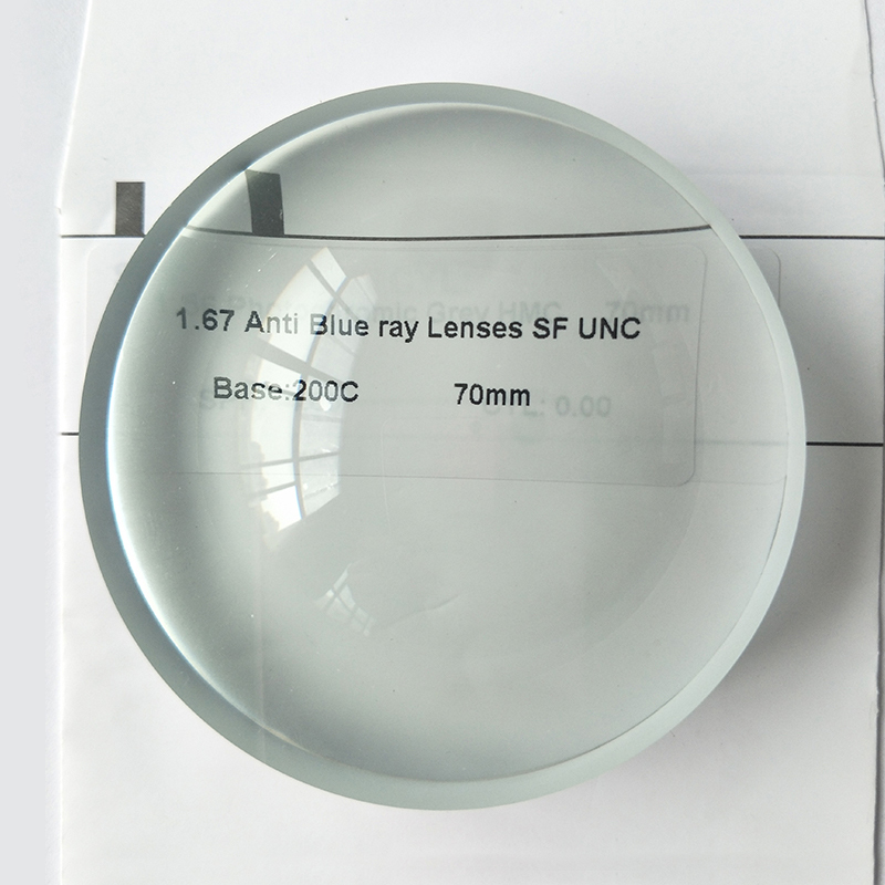 1,67 Halbfertiges blaues Block-Einstärkenglas